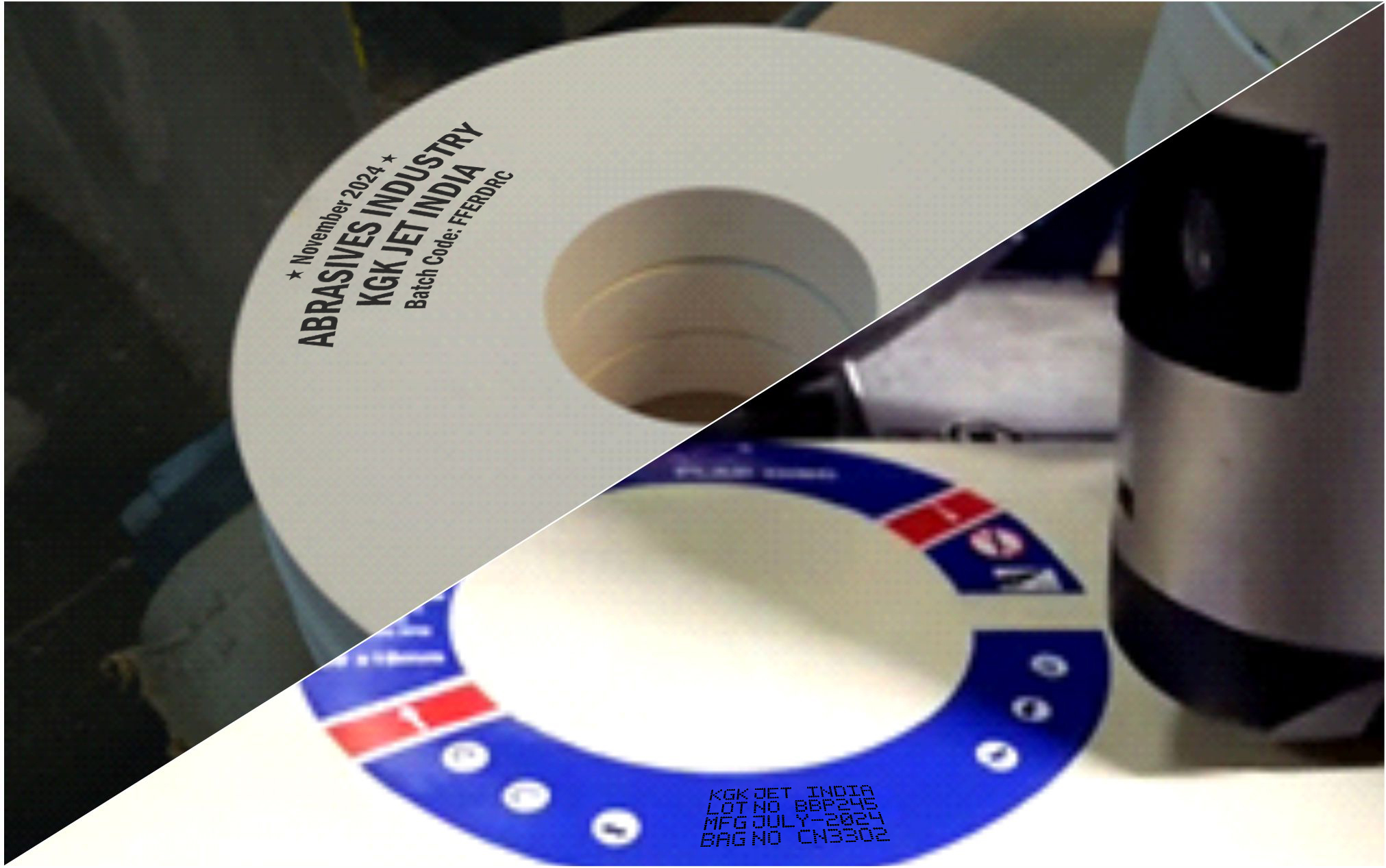 Abrasives Manufacturing Experience KGK Jet Batch Coding Technology